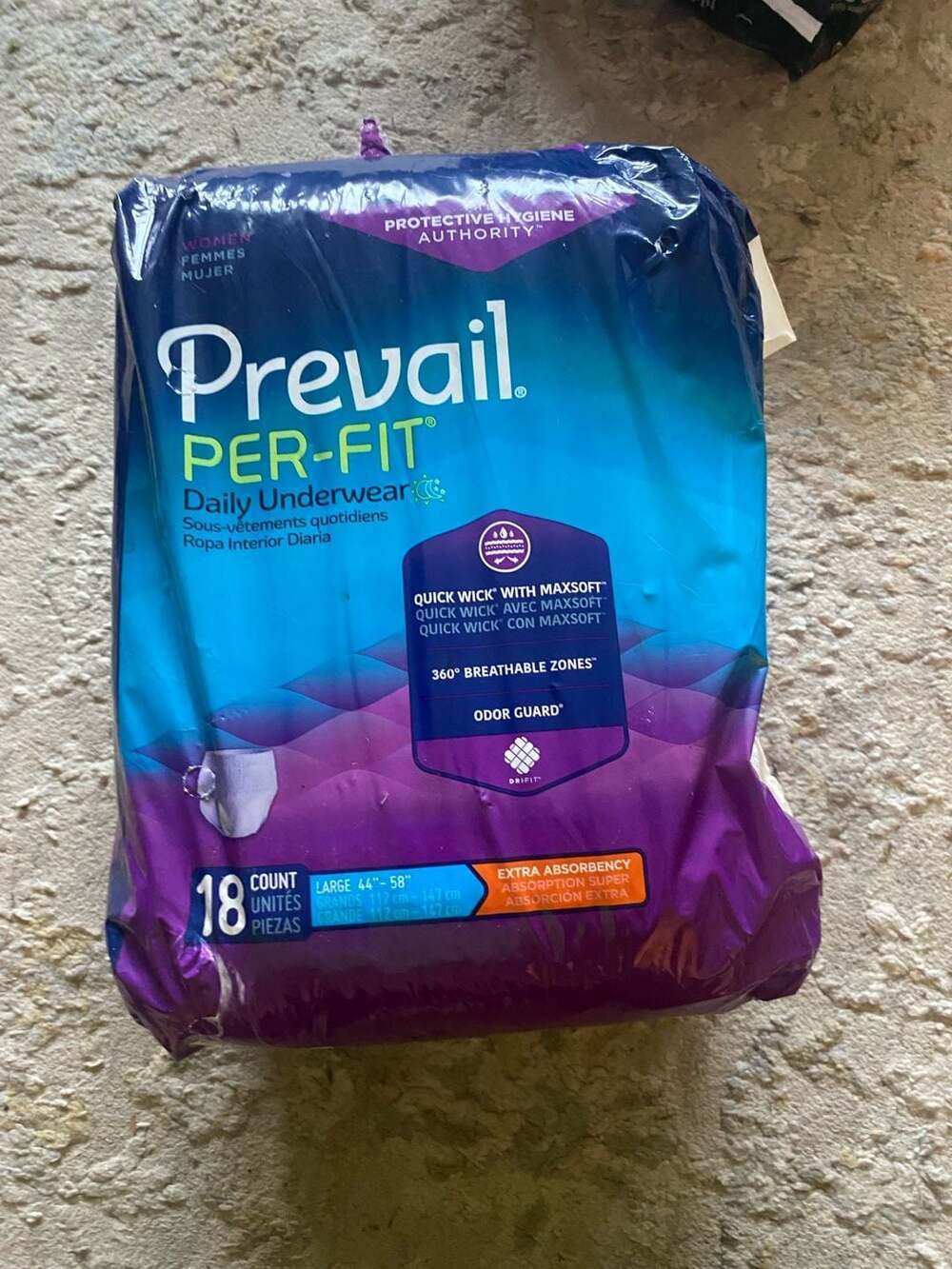 Prevail Per-Fit Women's Daily Protective Underwear Extra Absorbency Large 18 Cou